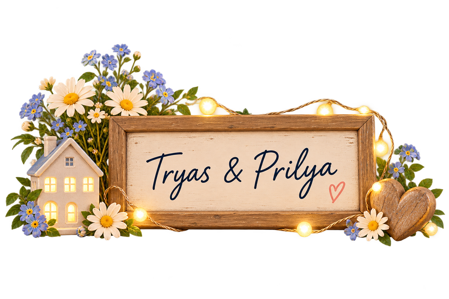 Plakat Kayu Tryas dan Prilya
